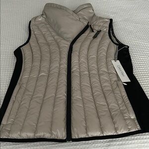 Calvin Klein Black and Cream Quilted Down Vest